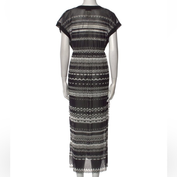 Fuzzi Jean Paul Gaultier Black and White Sheer Mesh Whimsigoth Maxi Dress - Picture 3 of 5